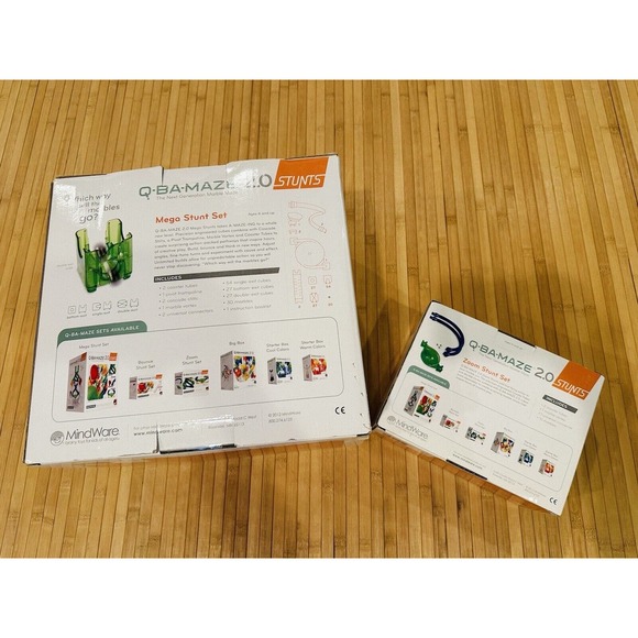 Q-BA-MAZE 2.0 Mega Stunts Set + Zoom Stunt Set Marble Maze Complete Mindware - Picture 3 of 15